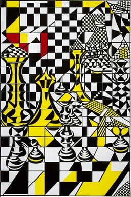 5d chess in the style of roy lichtenstein