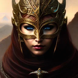 Drawing of beautiful face, Busty Skyrim female warrior,skyrim dragon priest mask,intense stare, ancient metal armor, balanciaga fashion clothe painting by gaston bussiere, greg rutkowski, yoji shinkawa, yoshitaka amano, tsutomu nihei, donato giancola, tim hildebrandt, Oil on canvas, cinematic composition, extreme detail,fit full head inside picture,16k