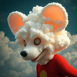 Incredible Biometric imagineer, cloud Disney mouse head, surreal, kim keever