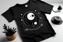 black t-shirt design, preschool, minimalist