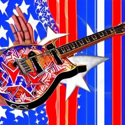 PEACE electric guitar PEACE psychedelic hippie trippy acid LSD PEACE GUITAR peacesign AMERICAN FLAG