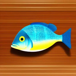 3d icon, cute tilapia fish over kitchen cutting board, shiny object, graphic design, unreal engine