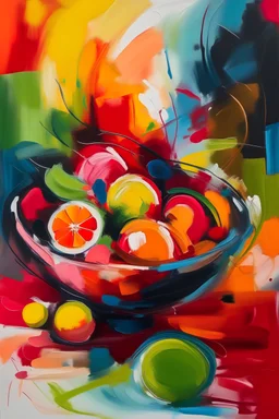Create a series of abstract paintings inspired by the diverse flavors of cuisine. Use bold strokes and rich colors to evoke the sensations of taste and the artistry of culinary experiences."