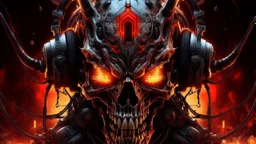 4k full realism full details logo demon cyberpunk firestarter hardrock emission radio