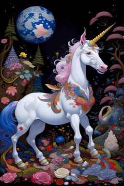 unicornio estilo Raqib Shaw