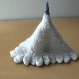 Model of the Matterhorn made of wool knitting