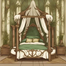 elven bed design, game art style