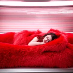 Métro en fourrure rouge, ambiance xocooning