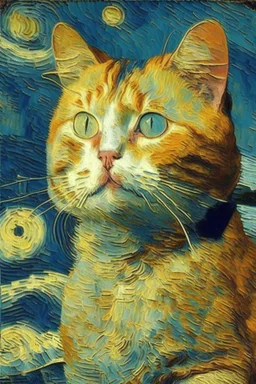Portrait of a cat by Van Gogh