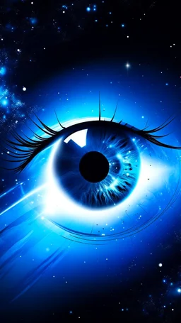 make my image to space background and make my eye blue