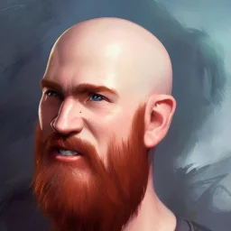 a _ fantasy _ style _ portrait _ painting _ of white male short fringe red hair short head smiling beard round face rpg dnd oil _ painting _ unreal _ 5 _ daz. _ rpg _ portrait _ extremely _ detailed _ artgerm _ greg _ rutkowski _ greg