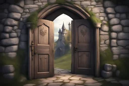 fantasy medieval open door