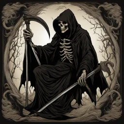 the grim reaper in the style of demonology