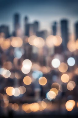 extensive bokeh, cityscape in the background