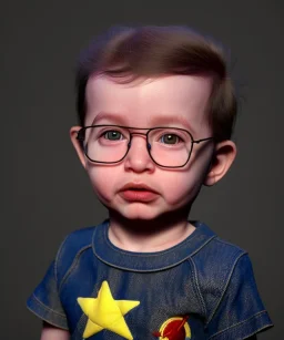 Jean LUC Goddard toddler, full body, dramatic lighting, hyper realistic