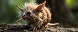 a fluffy snail kobold gremlin that looks like the opposite of a vampire