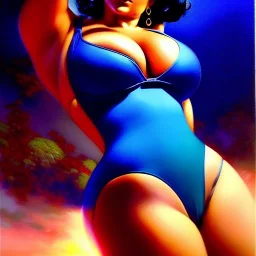 Drawing of beautiful face,'beautiful booty,Busty fit Sexy Vault Woman- Fallout 4 ',intense stare, ancient blue skintight suit, balanciaga fashion clothe painting by gaston bussiere, greg rutkowski, yoji shinkawa, yoshitaka amano, tsutomu nihei, donato giancola, tim hildebrandt,KyuYong Eom,Ren Wei Pan Oil on canvas, cinematic composition, extreme detail,fit full head inside picture,16k