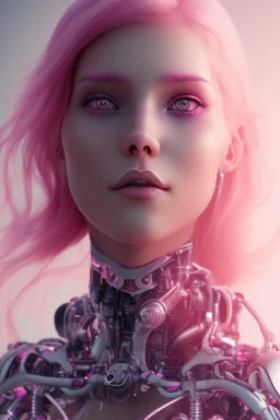 cyborg, pink hair, lena gerke, perfekt eyes, smile, real, dream