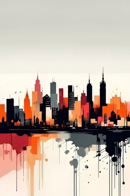 Minimalistic style paint of newyork city