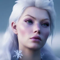 A portrait of a crystalised ices snow queen, atmospheric,fantasy, realistic, unreal engine 5, cinematic lighting, octane render.