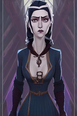 The Countess is a ghost, she has a long, flowing dark blue dress. she goes down the stairs. Hanging in the castle room, there is a tapestry composed of the preserved faces of the Countess' ancient victims.