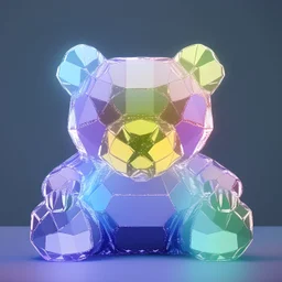 transparent multicolor crystal bear