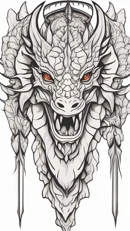 simple and creative and cute design for dragon head front view