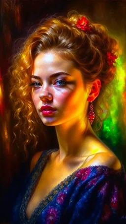 Portrait of a beautiful Woman by andrew atroshenko, Moody, Highly detailed, Ethereal, Intricate, Soft Lighting, 8k resolution, trending on Artstation, triadic colors, Unreal Engine, oil on canvas