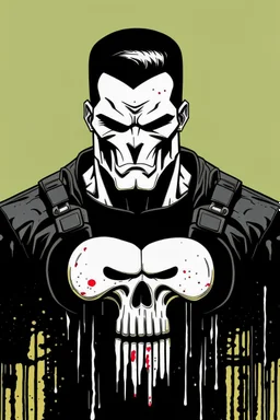 punisher sku;; in the style of Hiroshi Nagai