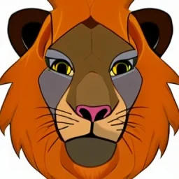 Lion King Animation OC Loca male lion triangular face shape hooked black nose tip