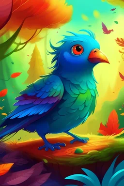 أعطيني تصميم صفحة لقصص الأطفال تدور أحداثه حول:طائر إسمه توتو يعيش في أرض خيالية مليئة بالألوان يحلم بلمغامرات