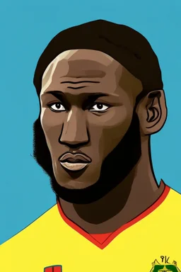 Romelu Lukaku Belgian football player cartoon 2d