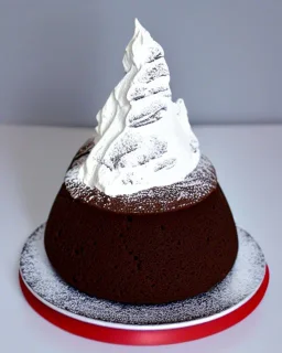 Matterhorn model made of chocolate sponge cake