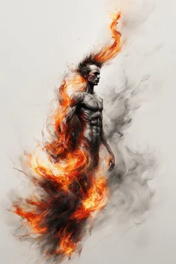 art, abstract, human, burning edges, (intense and emotional visual experience:1.5), (captivating and fiery ambiance:1.3), (dramatic and captivating essence:1.2), (fiery details:1.3), white background