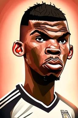 Paul Pogba French soccer player cartoon 2d