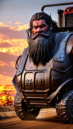 full figure shot photography of a ugly strong beefy serious sweat gipsy worker of a mining truck, 52 year old man, manly chest, long beard, long curly wet hair , sitting on a chair, mini boxer, bulge, big feets, big tights, sharp focus, street photo, intricate details, highly detailed, photorealistic, frontal view from the ground