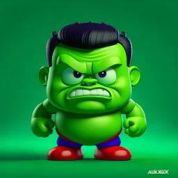 chibi cute caricature of Hulk as a 1930's clown, surrounded by will-o'-the-wisp, elegant, close wiew, dynamic pose, photorealistic rendering --ar 2:3 --stylize 500 --v 6