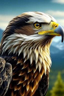 Generate an image of an eagle with beutiful view