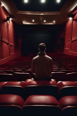 Man in the cinema watching movie