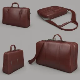 Luxury leather briefcase bag with bong