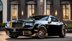 A (((Rolls Royce Dodge Challenger))) featuring a luxurious interior, advanced technologies, and a sleek body kit designed by MANSORY, exuding an air of sophistication and power