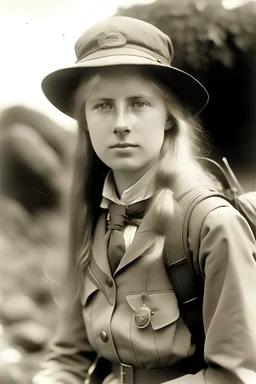 Edwardian 17-year old blonde explorer girl