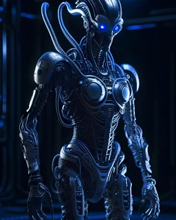 alien biomechanic, full body cinematic style digital art render with mechanical and futuristic details