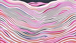 Cosmic waves of grain; surrealism, optical art; Ilya Bolotowsky; salmon to pastel pink to white grdient