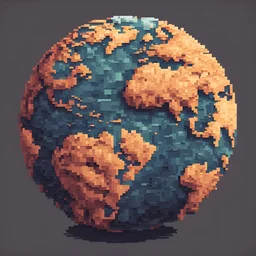 A pixel Earth color art checken