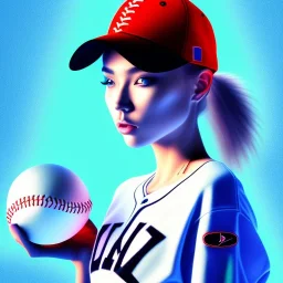 a girl wearing a baseball cap holding a small boombox in her hand, full shot. paint splashes, outrun, vaporware, shaded flat illustration, digital art, trending on artstation, highly detailed, fine detail, intricate