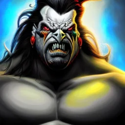 ultra detailed fullbody portrait of LOBO Villain , extremely detailed digital painting, extremely detailed face,crystal clear eyes, in the style of Simon Bisley and Frank Frazetta and robert e howard and pablo oliveira and Ken Kelley ,mystical colors,perfectly centered image, perfect composition, rim light, beautiful lighting,8k, stunning scene, raytracing