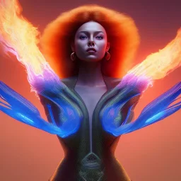 Dark Phoenix, X-Men , Jean Gray. hyperfantastic,hyperscifi,unreal engine.best colours,deep purple . fire theme .blue neon smoke.cinamatic,full cinematic lights.beautiful body details,beautiful face details,8k,