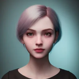 potrait girl look beautiful, eyes like ocean blue, short hair, smile, 8k, rtx, eyebrows like serious