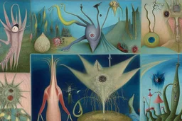 the surreal gardens of heavenly delights by artists "Kay Sage" and "Bridget Bate Tichenor" and "Leonora Carrington"